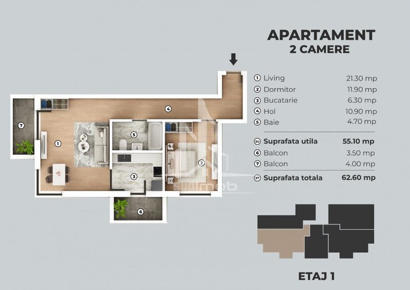 Giurgiului Apartament 2 camere cu 2 balcoane soseaua Giurgiului.